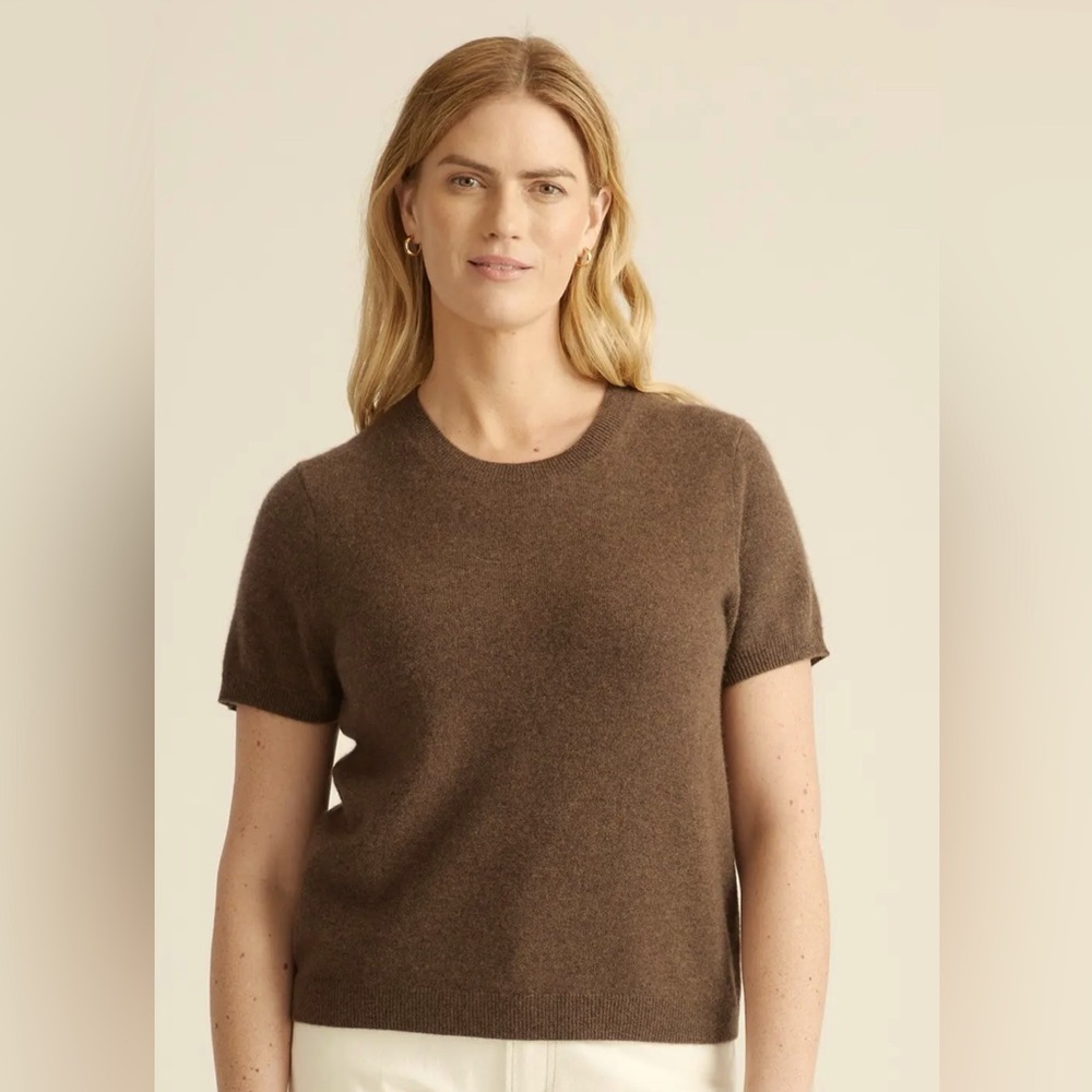 Quince Cashmere T Shirt. Lg. Brown. Excellent condition.